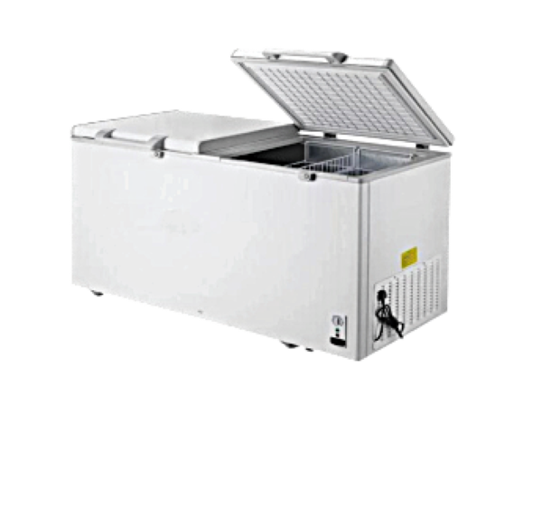 Skyrun 420L chest freezer with double door open