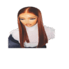 Model wearing Ginger Straight Wig – 24-inch HD lace frontal, silky straight human hair