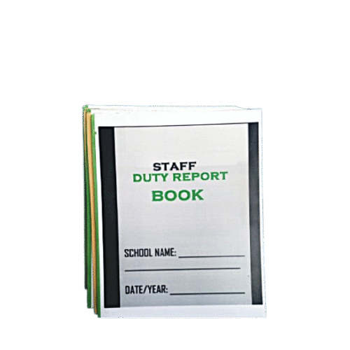 staff duty, duty register, duty log book, staff schedule, school duty book, employee duty register, GIEPONG stationery, administrative books