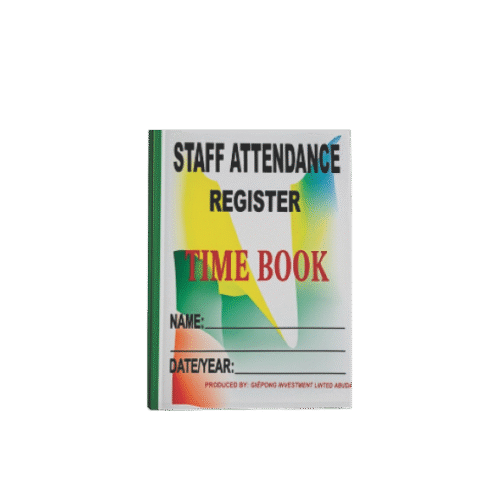 Staff Attendance Register Book – Daily Presence Log