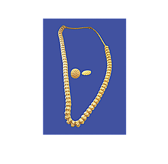 Beaded Round Jewelry Set Necklace & Earrings, Gold-Tone Beaded Costume Jewelry, GIEPONG Fashion Jewelry