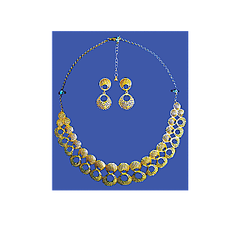 Circle Link Jewelry Set, Costume Jewelry Abuja, Necklace & Earrings Set, Party Jewelry for Women, Bridal Costume Jewelry, GIEPONG Jewelry
