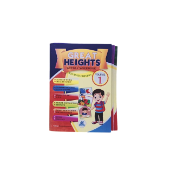 Great Heights Weekly Workbook cover for nursery and early primary students