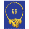 Leaf Motif Costume Jewelry Set (Necklace & Earrings)