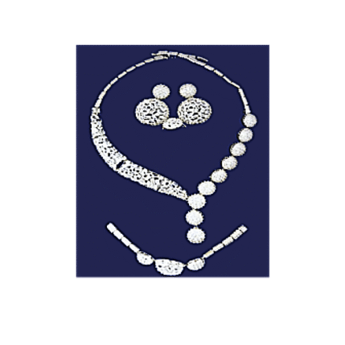 Crystal Cluster Jewelry Set (Necklace, Earrings, Bracelet & Ring) – GIEPONG Abuja
