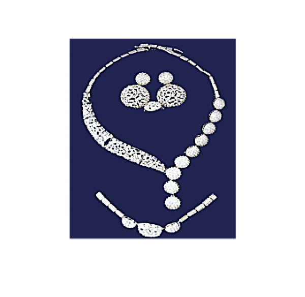 Crystal Cluster Jewelry Set (Necklace, Earrings, Bracelet & Ring) – GIEPONG Abuja