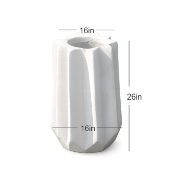 Fluted cement pot 26 inch tall 16 inch diameter – Giepong Abuja