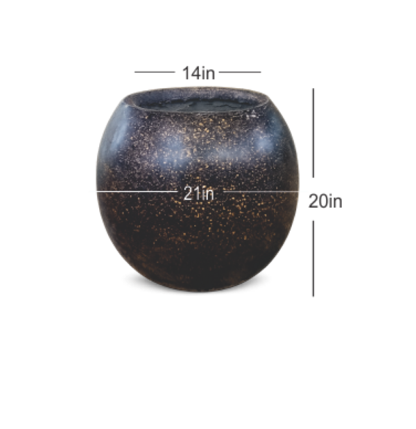 Cement flower pot 20 inch round black and gold – Giepong Abuja
