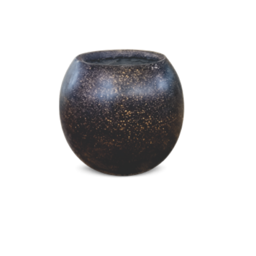 Cement flower pot 20 inch round black and gold – Giepong Abuja