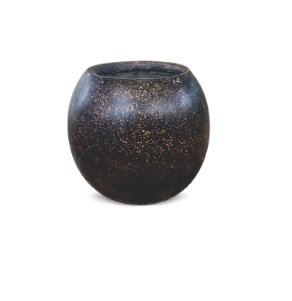 Cement flower pot 20 inch round black and gold – Giepong Abuja