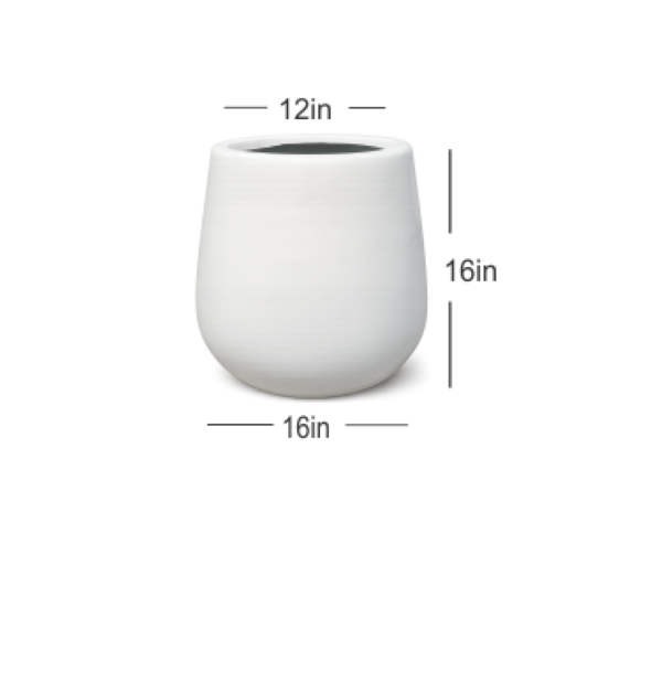 White rounded fibre flower pot 16 inch barrel design – Giepong Abuja