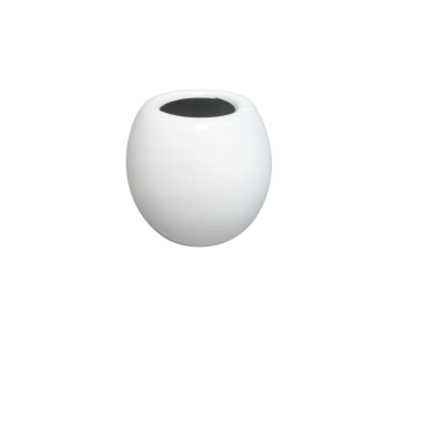 White Glossy Round Fiberglass Planter TBRL 7,11,11(a) White round fibre flower pot 11 inch glossy design – Giepong Abuja