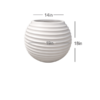 White ribbed sphere fibre pot 18 inch rounded design – Giepong Abuja