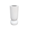 White fiberglass Pedestal Planter TBL 12,12,28(a) White pedestal fibre flower pot 28 inch elevated design – Giepong Abuja