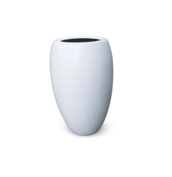 White oval fibre flower pot 24 inch tapered design – Giepong Abuja