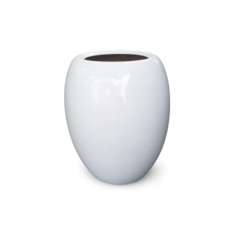 White tapered fibre pot 23 inch oval design – Giepong Abuja