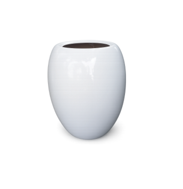 White tapered fibre pot 23 inch oval design – Giepong Abuja