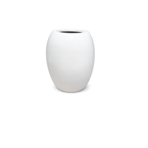 White egg shape fibre pot 16 inch rounded design – Giepong Abuja